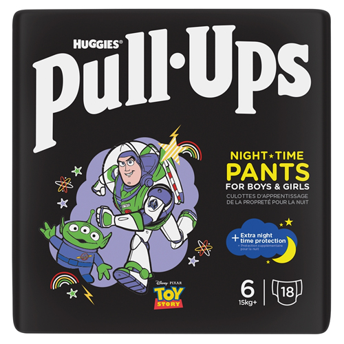 HUGGIES PULL UP UNISEX NIGHT TIME - SIZE 6 - 18 PACK