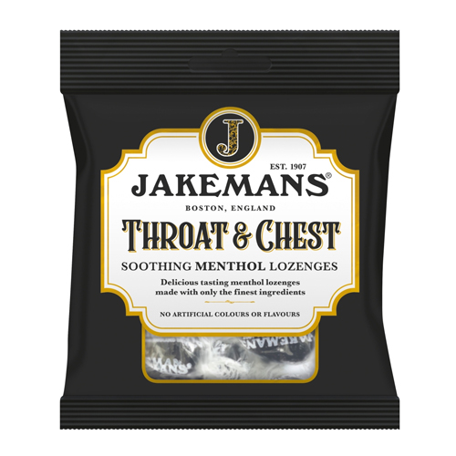 JAKEMANS THROAT & CHEST MENTHOL LOZENGES BAG 73G