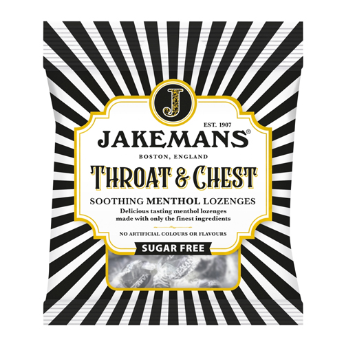 JAKEMANS THROAT & CHEST LOZENGES - SUGAR FREE 50G