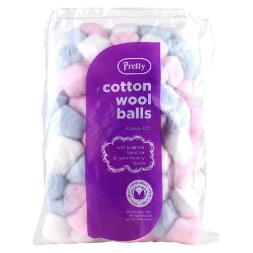 PRETTY COLOUR COTTON WOOL BALLS 100S