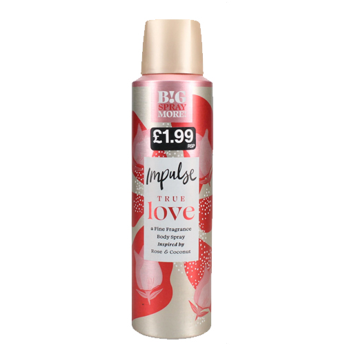 IMPULSE BODY SPRAY TRUE LOVE PMP £1.99 150ML