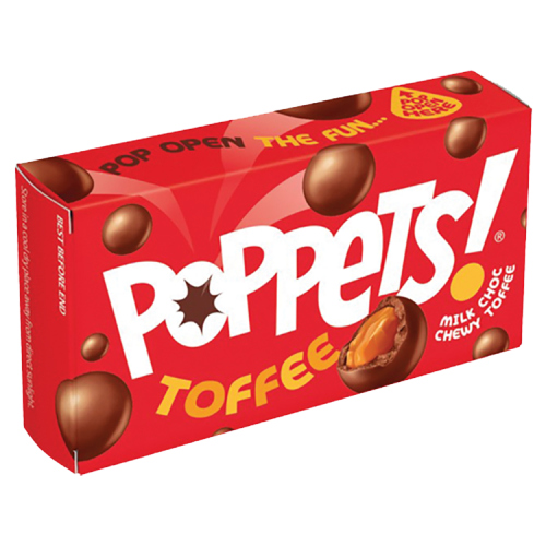 POPPETS CHEWY TOFFEE COVERED IN MILK CHOCOLATE 39G