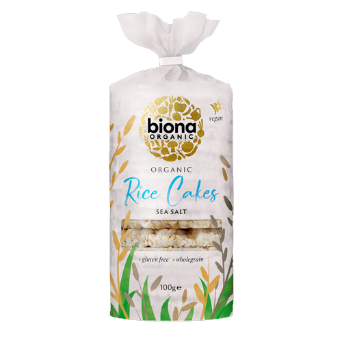 BIONA ORGANIC RICE CAKES SEA SALT 100G