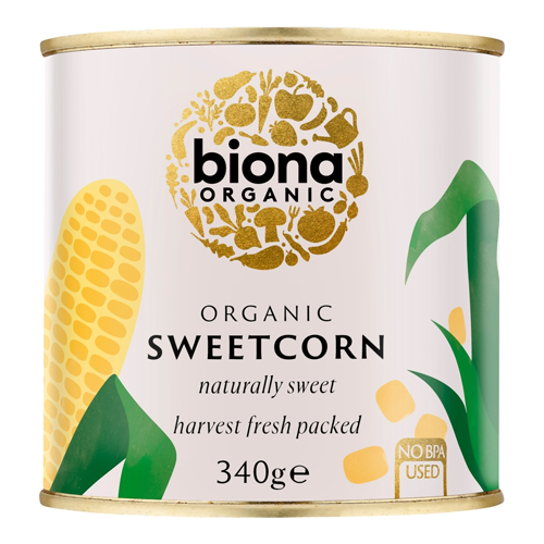 BIONA ORGANIC SWEETCORN 340G