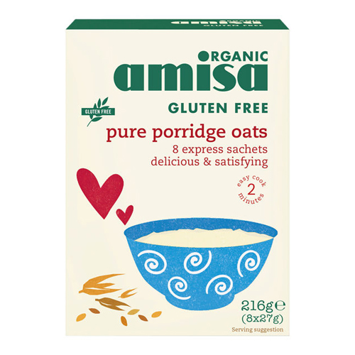 AMISA ORGANIC PURE PORRIDGE OATS 8PK 27G