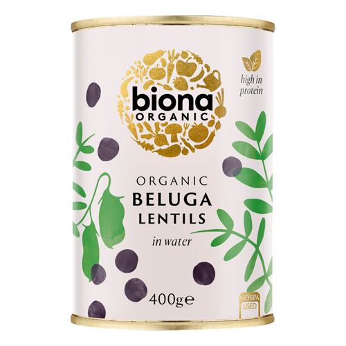 BIONA ORGANIC LENTILS BLACK BELUGA 400G