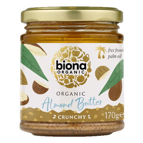 BIONA ORGANIC CRUNCHY ALMOND BUTTER 170G