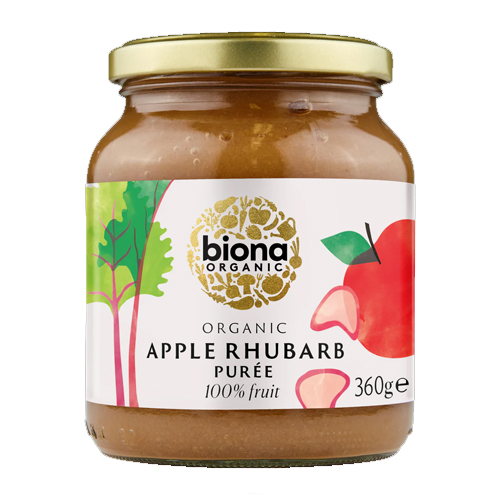 BIONA ORGANIC APPLE & RHUBARB PUREE NAS 360G