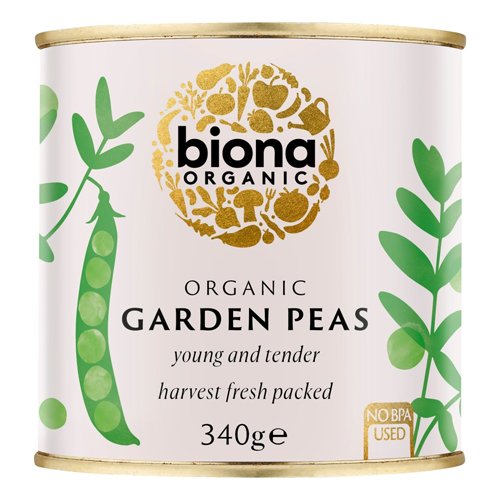 BIONA ORGANIC GARDEN PEAS 340G