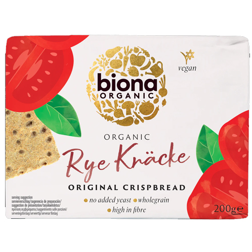 BIONA ORGANIC RYE KNAECKE CRISPBREAD 200G