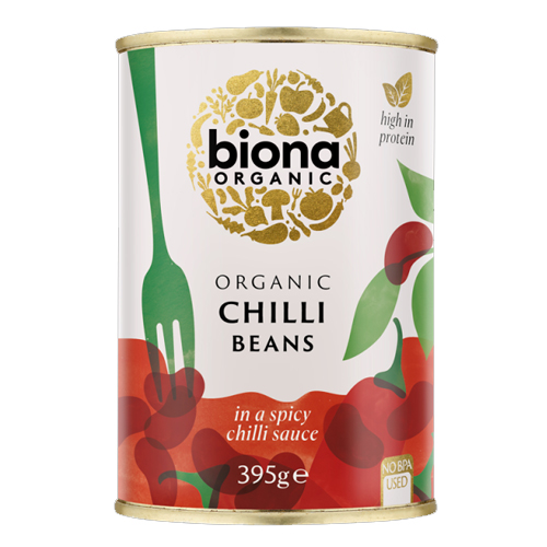BIONA ORGANIC CHILLI BEANS -RED KIDNEY 395G