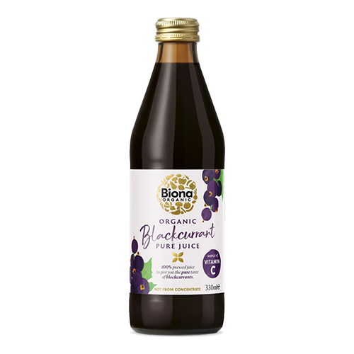 BIONA ORGANIC BLACKCURRANT PURE SUPER JUICE 330ML