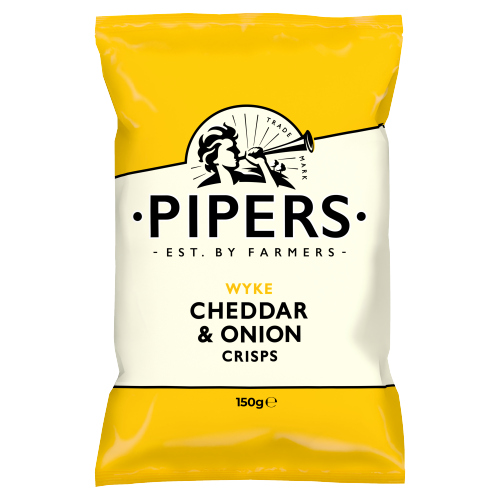 PIPERS WYKE CHEDDAR & ONION SHARING CRISPS 150G