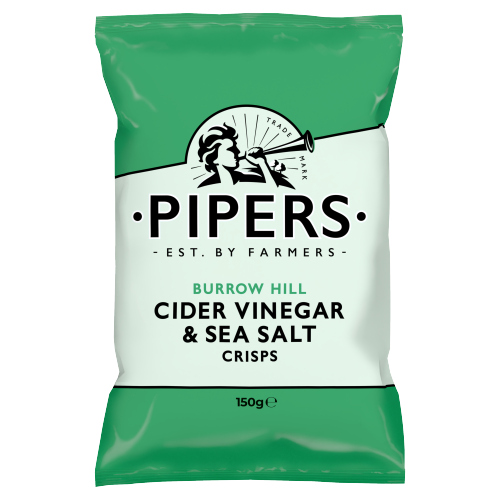 PIPERS BURROW HILL CIDER VINEGAR & SEA SALT SHARING CRISPS 150G
