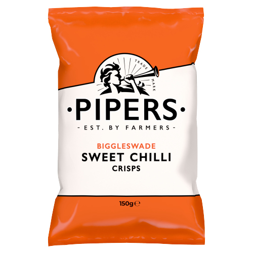 PIPERS BIGGLESWADE SWEET CHILLI CRISPS SHARING BAG 150G