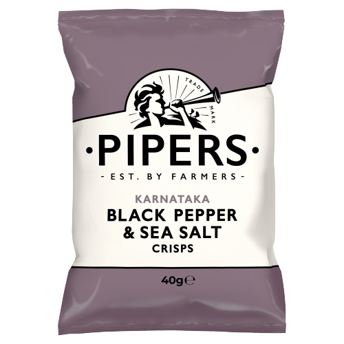 PIPERS KARNATAKA BLACK PEPPER & SEA SALT CRISPS GRAB BAG 40G