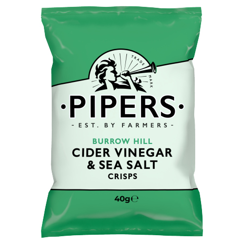PIPERS BURROW HILL CIDER VINEGAR & SEA SALT CRISPS 40G