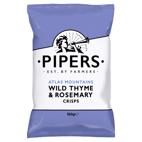 PIPERS ATLAS MOUNTAINS WILD THYME & ROSEMARY CRISPS SHARING BAG 150G