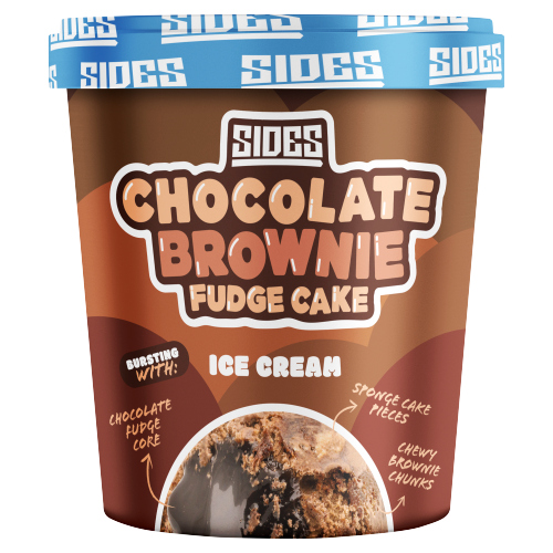 SIDES CHOCOLATE BROWNIES FUDGE CAKE ICE CREAM 500ML
