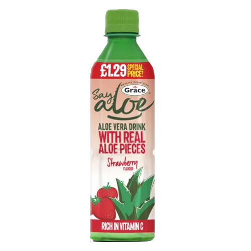 GRACE ALOE STRAWBERRY PMP £1.29 500ML