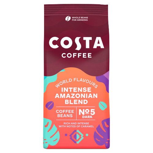 COSTA COFFEE INTENSELY DARK AMAZONIAN BLEND COFFEE BEANS BAG 200G
