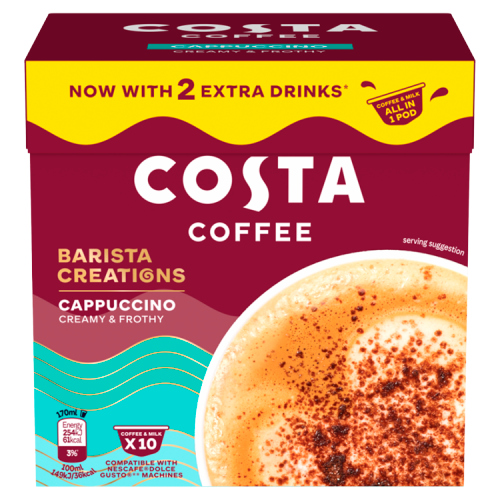 COSTA COFFEE CAPPUCCINO CREAMY & FROTHY 10 SAC 130G