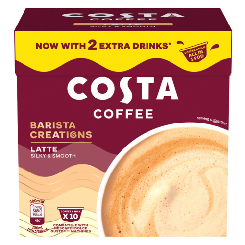 COSTA COFFEE BARISTA CREATIONS LATTE 10 SAC 160G