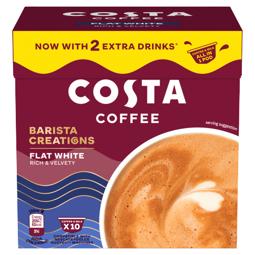 COSTA COFFEE BARISTA CREATIONS DOLCE GUSTO FLAT WHITE 10 SAC 140G
