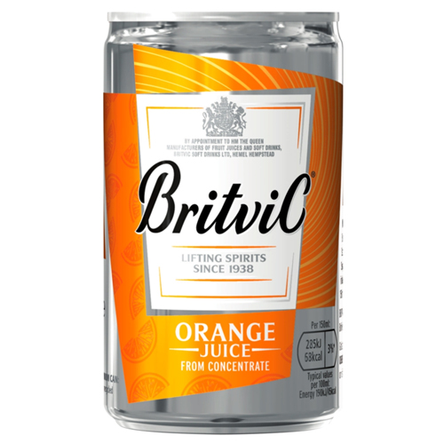 BRITVIC ORANGE JUICE FROM CONCENTRATE CAN 150ML