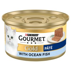 GOURMET GOLD TINNED CAT FOOD PATE WITH OCEAN FISH 85G