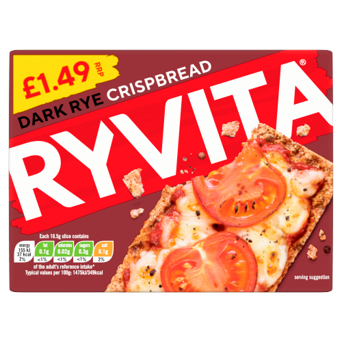 RYVITA CRISPBREAD DARK RYE PMP £1.49 200G