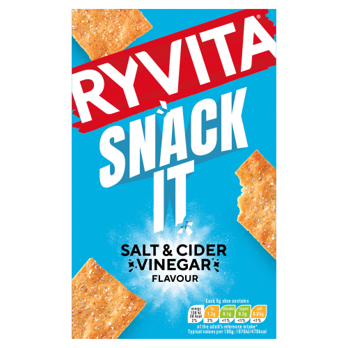 RYVITA SNACK IT THINS SEA SALT & VINEGAR FLATBREAD 125G