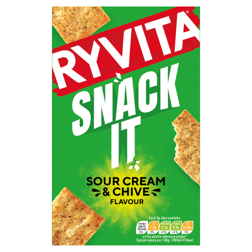 RYVITA SNACK IT THINS SOUR CREAM & CHIVE FLATBREAD 125G