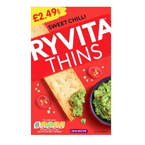 RYVITA THINS SWEET CHILLI  PMP £2.49 125G