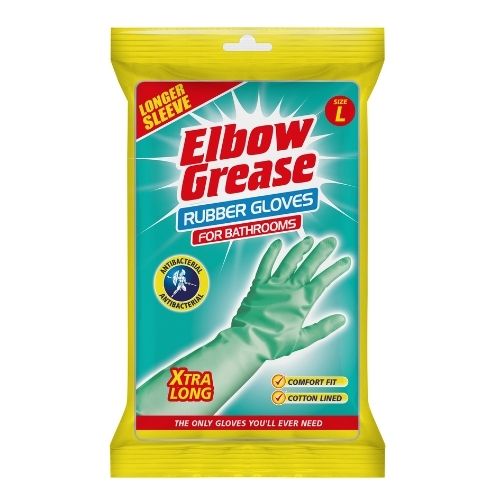 ELBOW GREASE AQUA ANTI-BAC BATHROOM CLEANING GLOVES - L 1PK