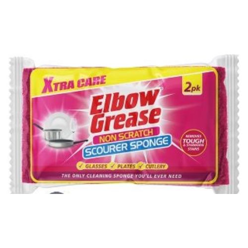 ELBOW GREASE NON SCRATCH SCOURER SPONGE 2PK