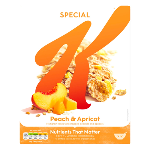 KELLOGG'S SPECIAL K PEACH & APRICOT BREAKFAST CEREAL 360G