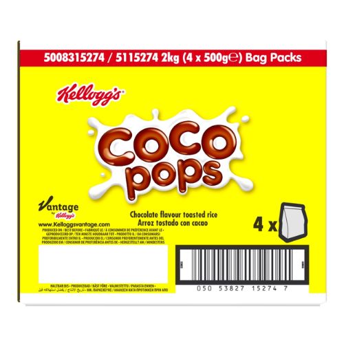 KELLOGG'S COCO POPS ORIGINAL CEREAL 4 X 500G