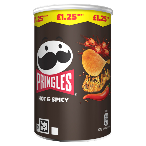 PRINGLES HOT & SPICY CRISPS PMP £1.25 70G