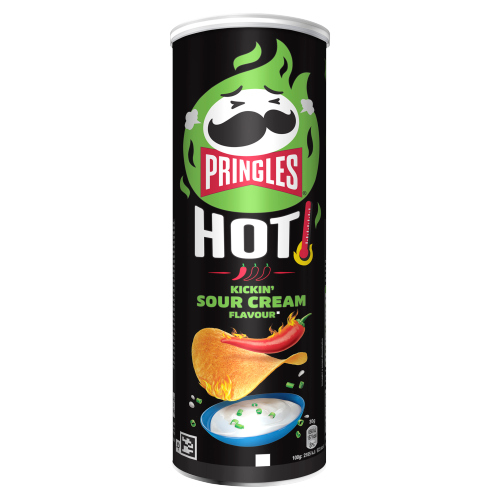 PRINGLES HOT KICKIN SOUR CREAM CRISPS 160G