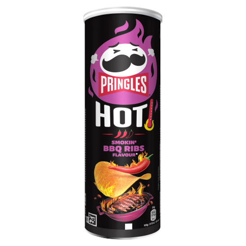PRINGLES HOT SMOKIN BBQ RIBS CRISPS 160G