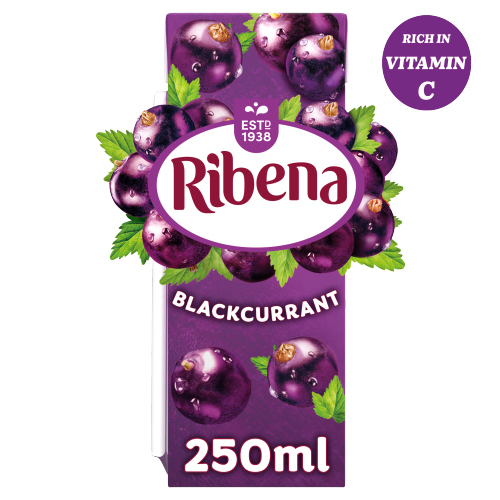 RIBENA BLACKCURRANT JUICE DRINK CARTON 250ML