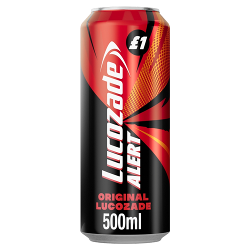 LUCOZADE ALERT ORIGINAL CAN PMP £1.00 500ML