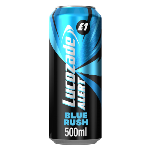 LUCOZADE ALERT BLUE CAN PMP £1.00 500ML