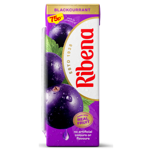 RIBENA BLACKCURRANT JUICE DRINK PMP 75P 250ML