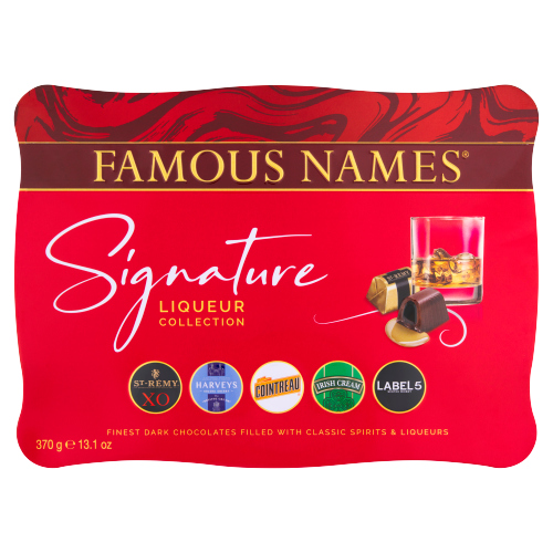 FAMOUS NAMES SIGNATURE LIQUEUR COLLECTION TIN 370G-XMAS