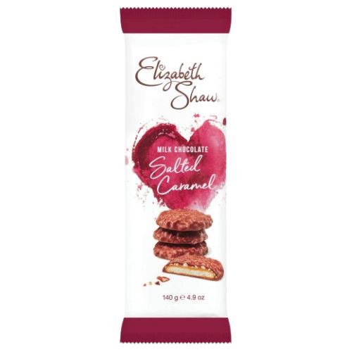 ELIZABETH SHAW MILK CHOC SALTED CARAMEL BISCUITS 140G