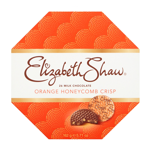 ELIZABETH SHAW MILK ORANGE HONEYCOMB CRISP 162G