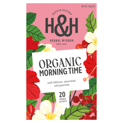 HEATH & HEATHER ORGANIC MORNING TIME 20S ENVELOPE BAGS 40G