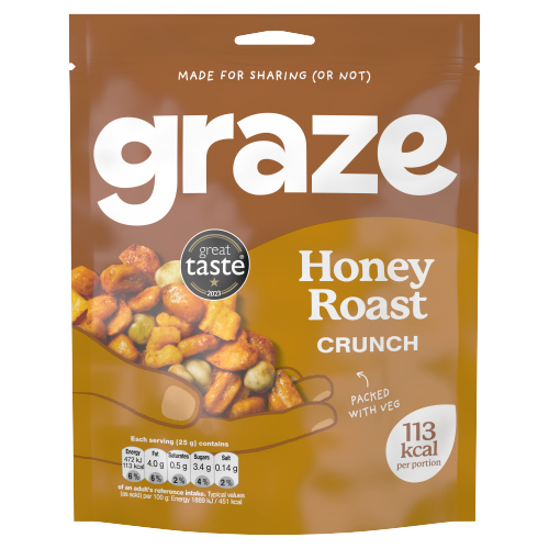 GRAZE CRUNCH SNACKS HONEY ROAST 100G
